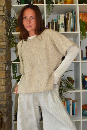 Clemmie Box Knit Oatmeal Marl